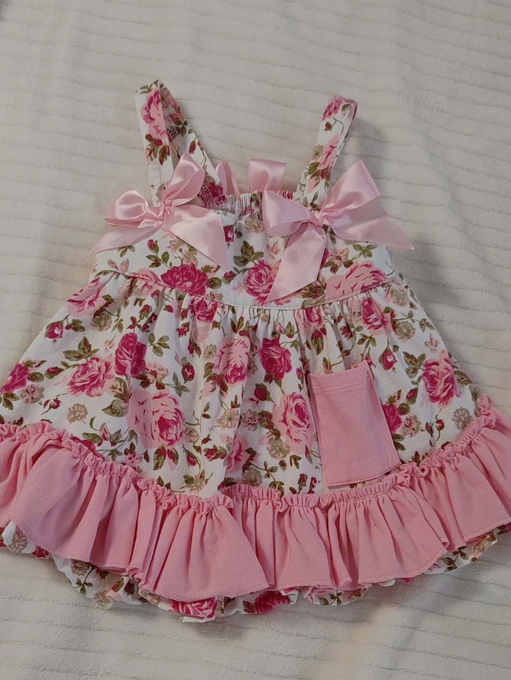 Pink Floral Bow Sundress / Tunic Baby Girl
